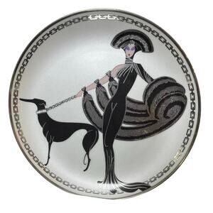 VTG HOUSE OF ERTE PORCELAIN PLATE SYMPHONY IN BLACK COLLECTIBLE BY FRANKLIN MINT
